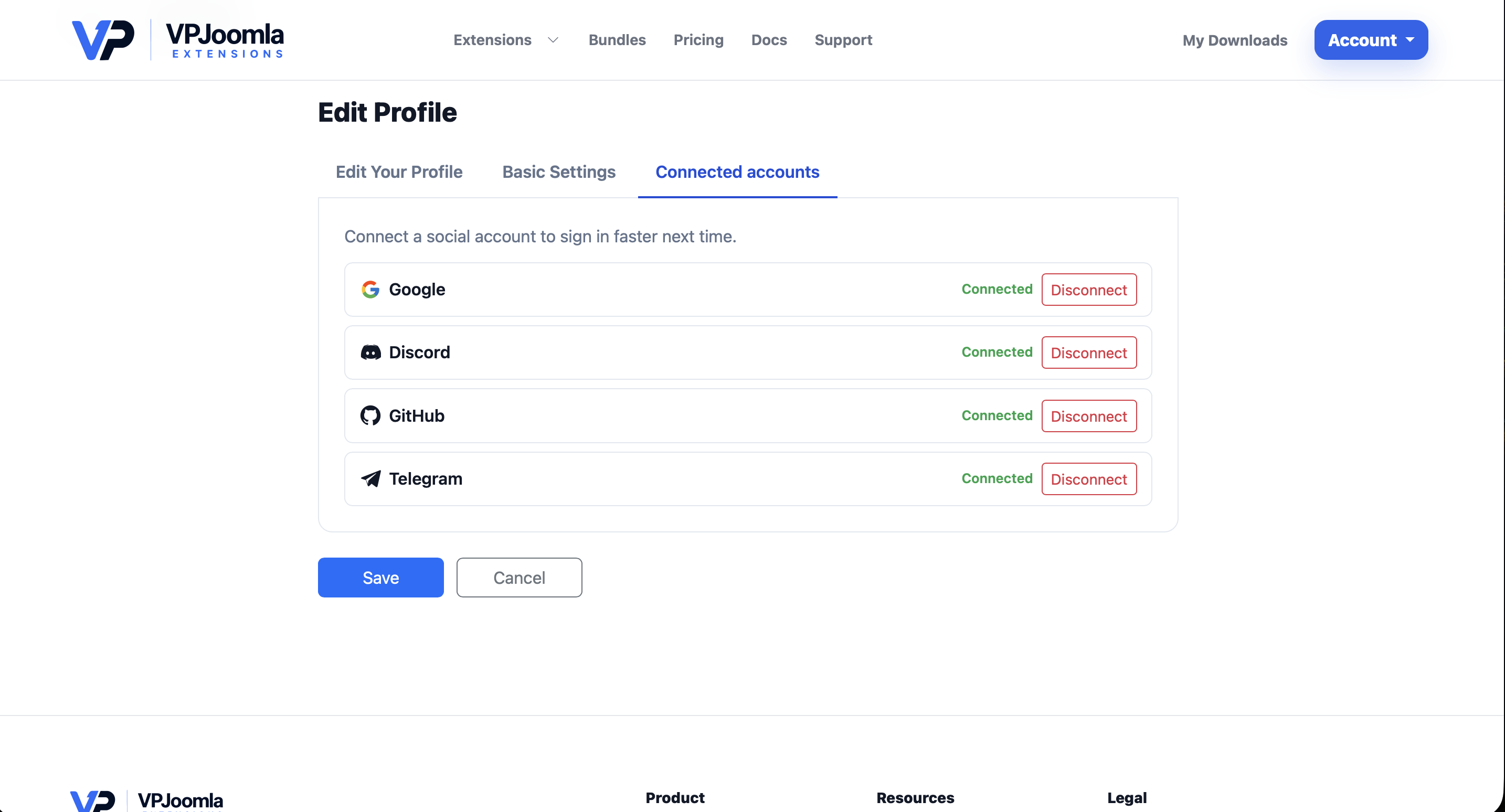 Members manage providers from their profile.